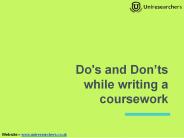 Do's and Don’ts while writing a coursework