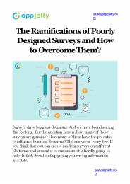The Ramifications of Poorly Designed Surveys and How to Overcome Them?