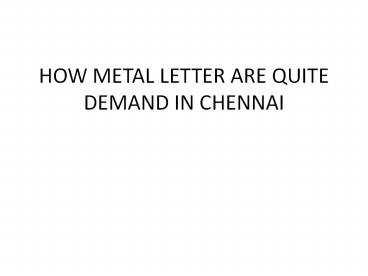 Metal Letters Chennai