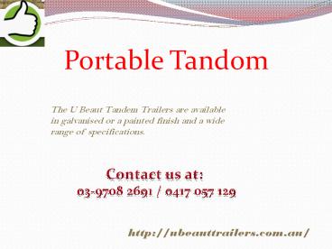  Tandem Trailer Enclosed 