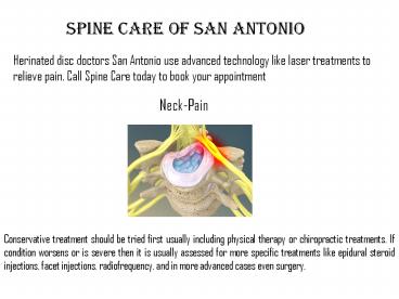 Neck Pain Treatment San Antonio