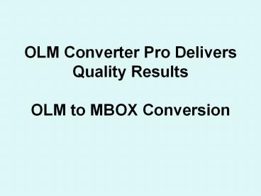 OLM to MBOX Conversion Tool