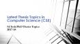 Latest Thesis topics for computer science (CSE) PowerPoint PPT Presentation