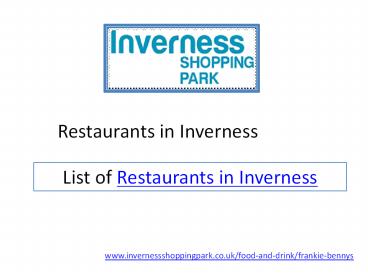 Restaurants in Inverness