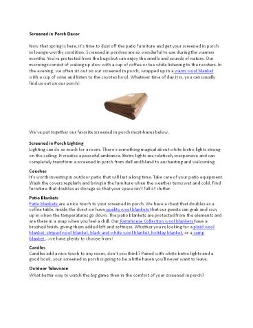 Screened in Porch Décor
