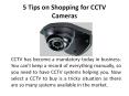 5 Tips on Shopping for CCTV Cameras