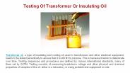 Testing Of Transformer Or Insulating Oil (1)