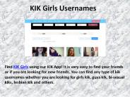 Kik Girl Usernames