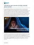 Android spy app to monitor the kid’s Android phone secretly