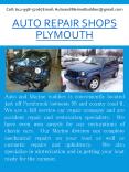 Auto Repair Shops Plymouth PowerPoint PPT Presentation