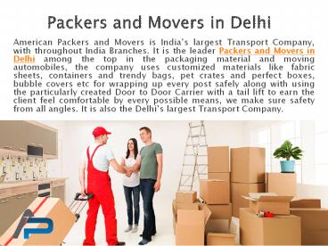 Packers and Movers in Delhi