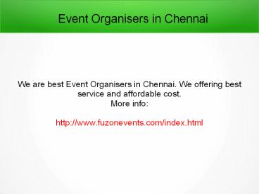 Event Organisers in Chennai