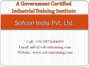 Government Certified Industrial Training - Sofcon Training