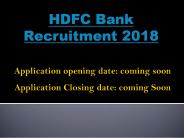 HDFC Bank recruitment 2018