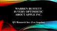 WARREN BUFFETTIS VERY OPTIMISTICABOUT APPLE INC. PowerPoint PPT Presentation