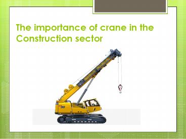 Crane Services In Chennai
