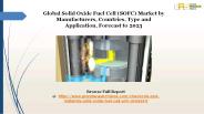 Global solid oxide fuel cell (sofc) market by manufacturers, countries, type and application, forecast to 2023