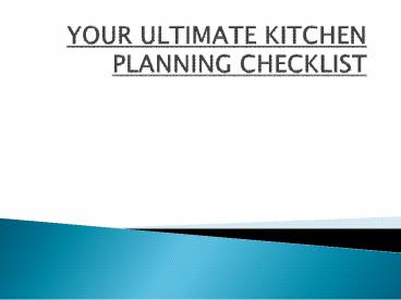 Kitchen ideas for initial planning