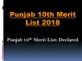 Punjab 10th Merit List 2018 PowerPoint PPT Presentation