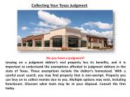 Collecting Your Texas Judgment