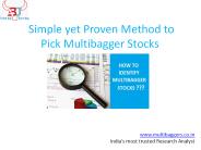 Easy Method To Identify Multibagger Stocks