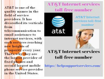 AT&T Internet services toll-free number