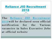 Reliance JIO Recruitment 2018