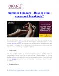 Summer Skincare - How to stop acnes and breakouts? PowerPoint PPT Presentation