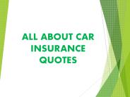 All About Car Insurance Quotes