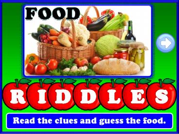 Let Us Talk about Food-Riddles