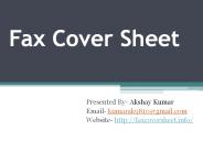 Fax Cover Sheet