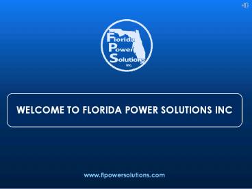 Commercial Generator Repair & Maintenance Service - Florida Power Solution Inc