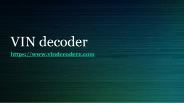 VIN Decoder