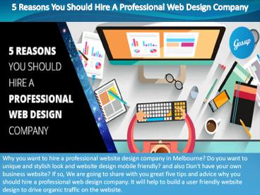 5 Reasons You Should Hire A Professional Web Design Company