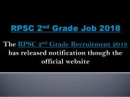 RPSC 2nd Grade Recruitment 2018