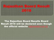 Rajasthan Board Results 2018