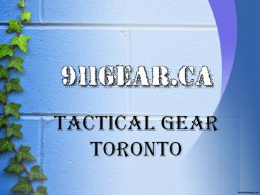 Tactical Gear Toronto