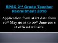 RPSC 2nd Grade Teacher Vacancy 2018 PowerPoint PPT Presentation