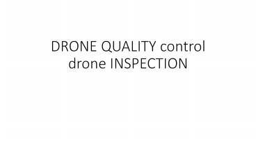 DRONE QUALITY control drone INSPECTION