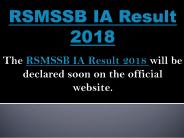 RSMSSB IA Examination Result 2018