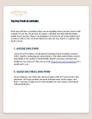 Top Dog Foods in Australia