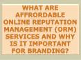What Are Affrordable Online Reputation Management (ORM) Services and Why Is It Important for Branding? PowerPoint PPT Presentation