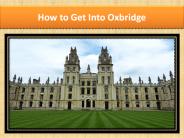 How to Get Into Oxbridge