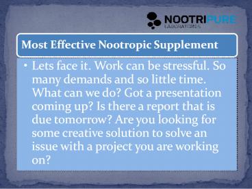 Most Effective Nootropic Supplement (1)