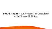 Sonja Haaby – A Licensed Tax Consultant with Diverse Skill-Sets