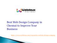 Best Web Design Company in Chennai at India