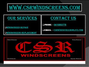 Windscreen Replacement Perth