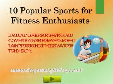 Popular Sports to Stay fit