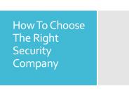 How To Choose The Right Security Company