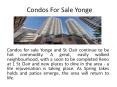 Condos for sale Yonge